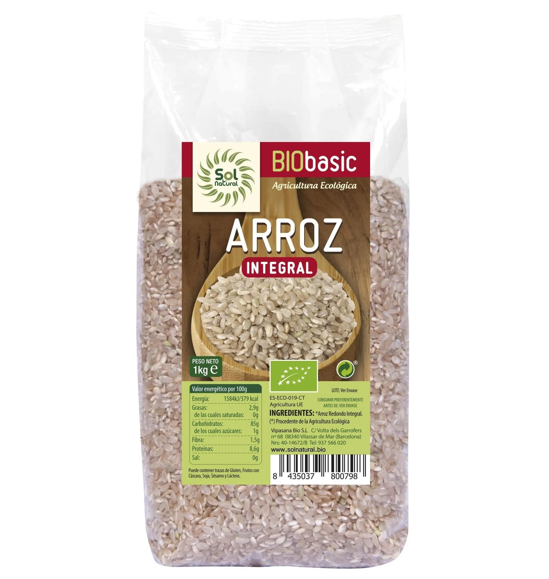 Arroz Redondo Integral Eco 1 Kg