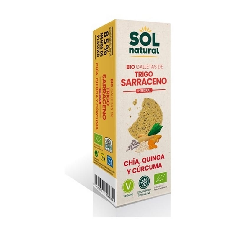 Galletas De Trigo Sarraceno Chia Quinoa y Cúrcuma Bio 175g