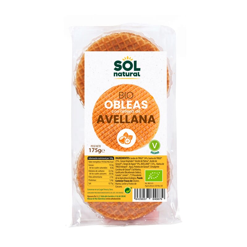 OBLEAS CON AVELLANAS BIO 175g