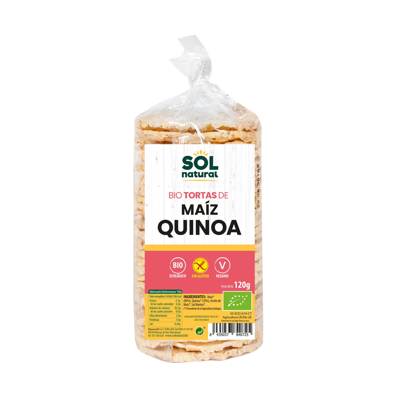 TORTAS DE MAÍZ CON QUINOA BIO 120g