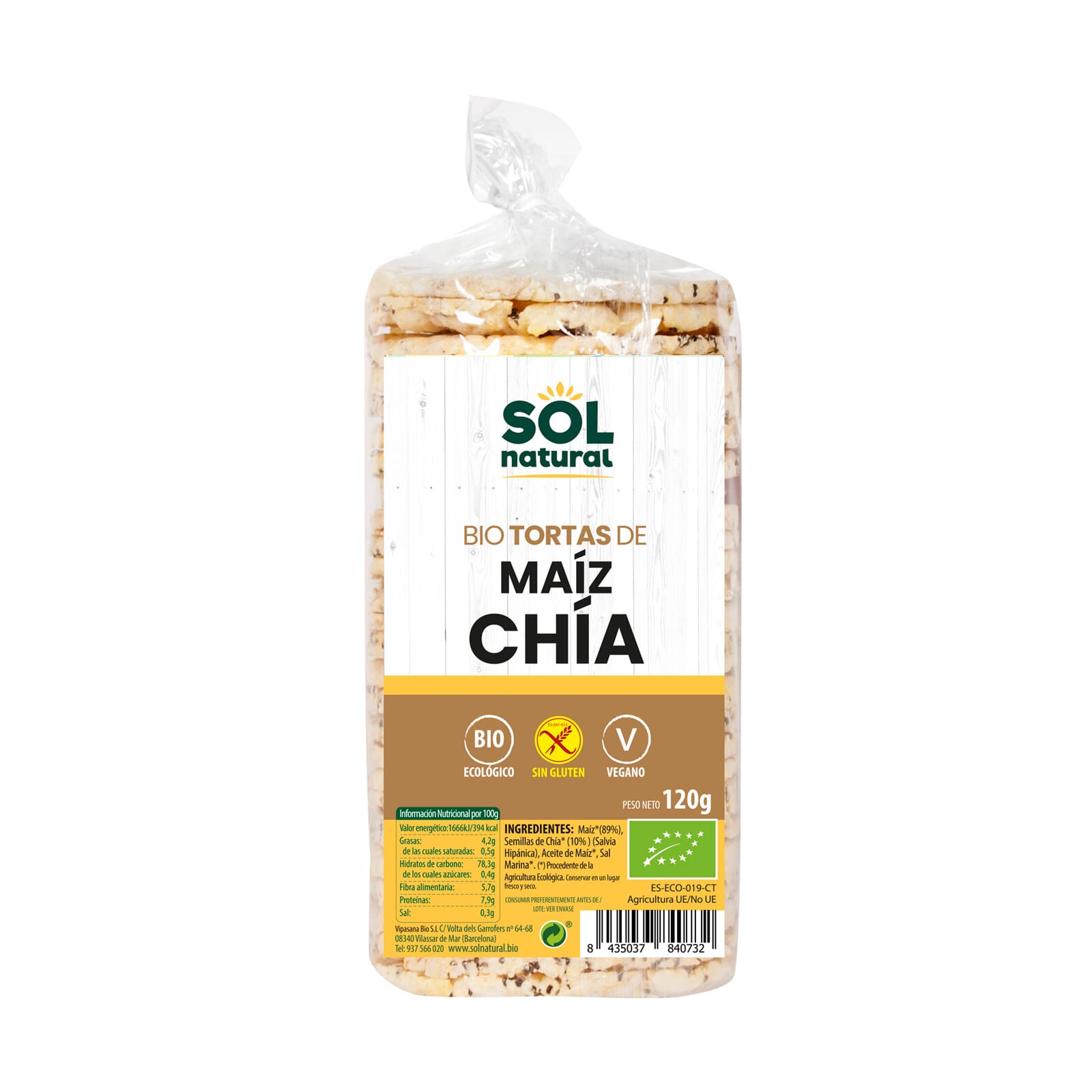 TORTAS DE MAÍZ CON CHÍA BIO 120g