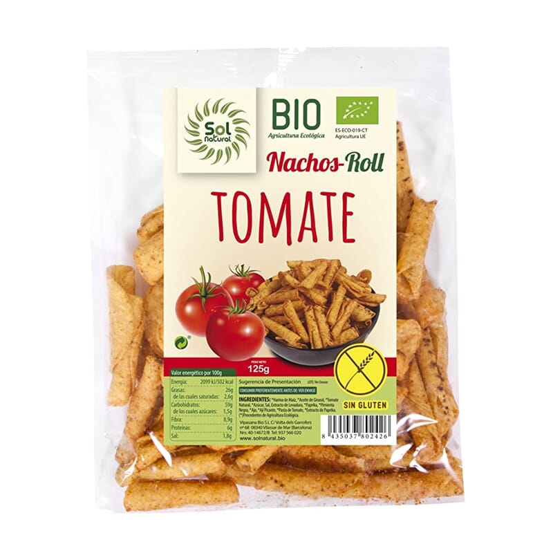 Nachos Rol Tomaat Zonder Gluten Bio 125g