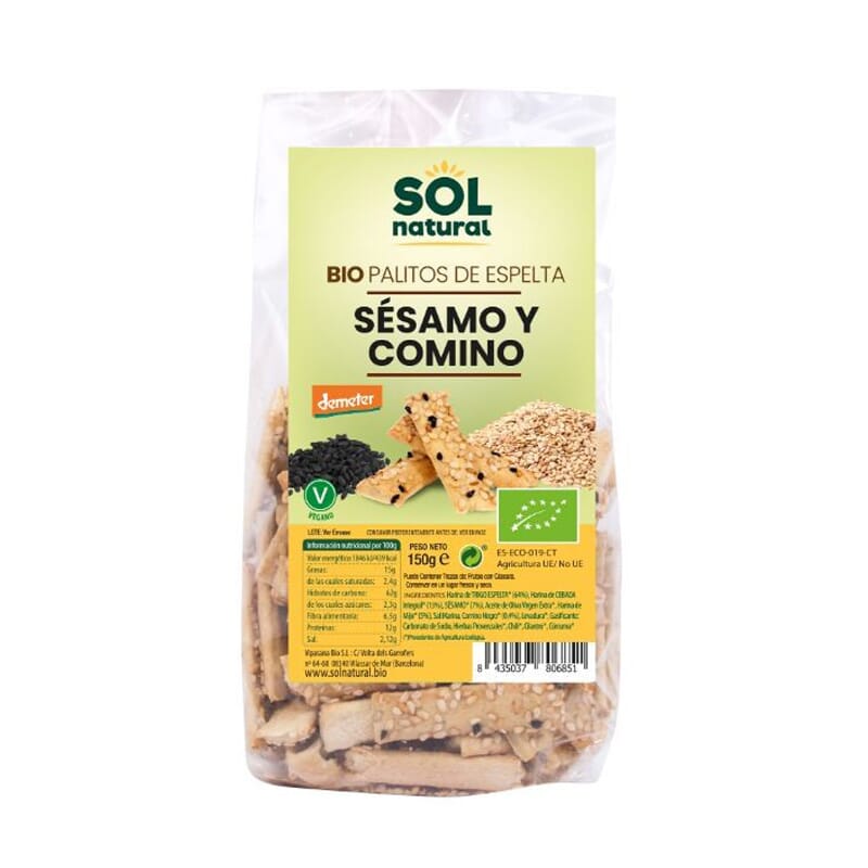 Bastoncini di Farro Sesamo e Cumino Eco Vegan 150g