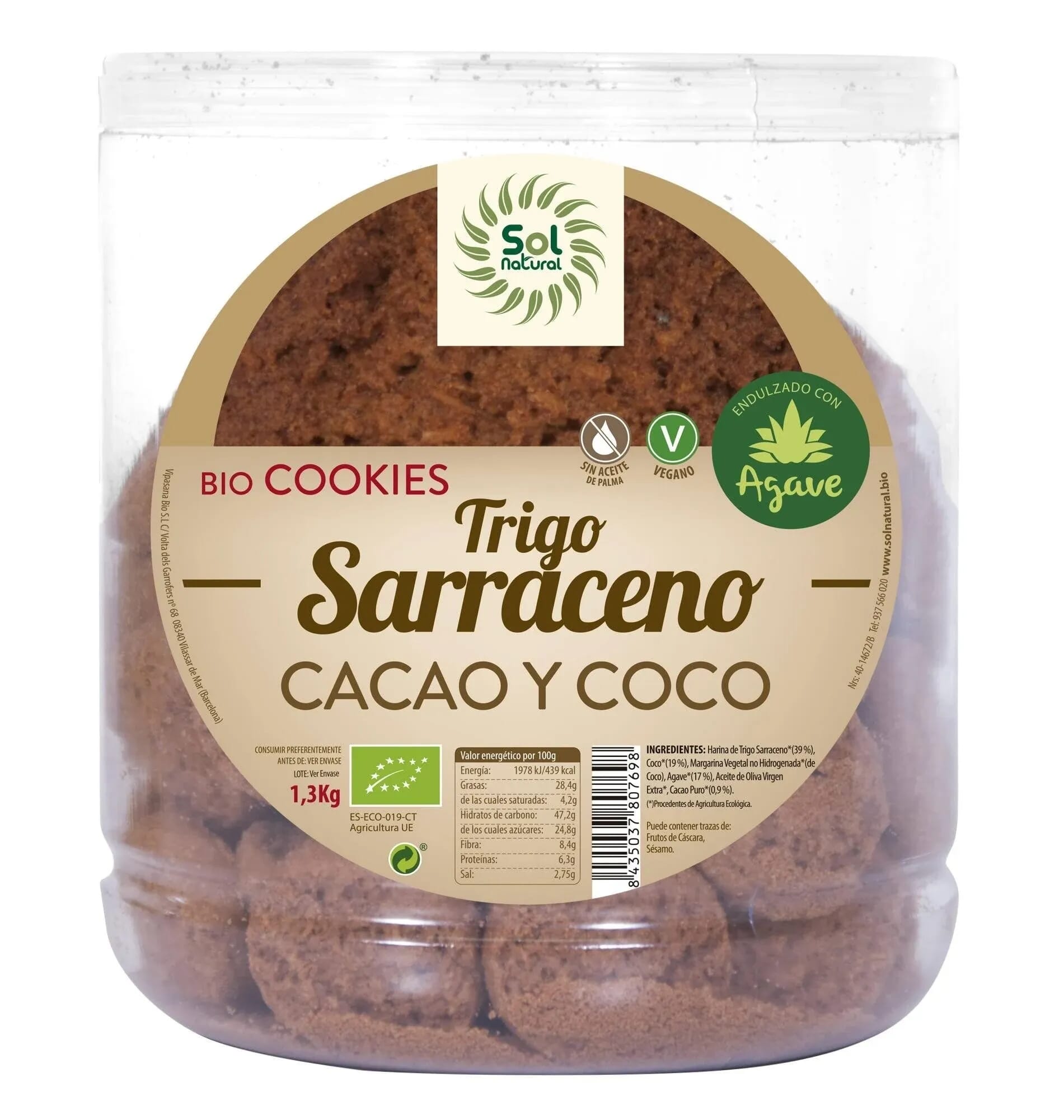Galletas de Trigo Sarraceno con Coco y Cacao Bio 