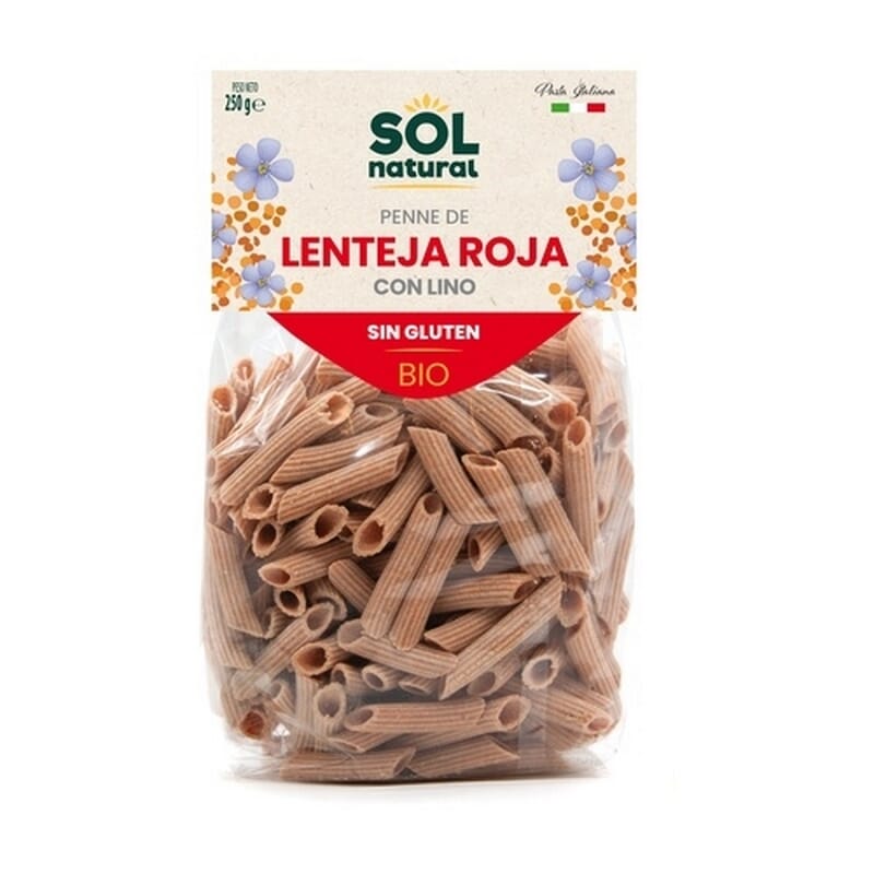 Macarrones Lenteja Roja Penne Raw Bio 