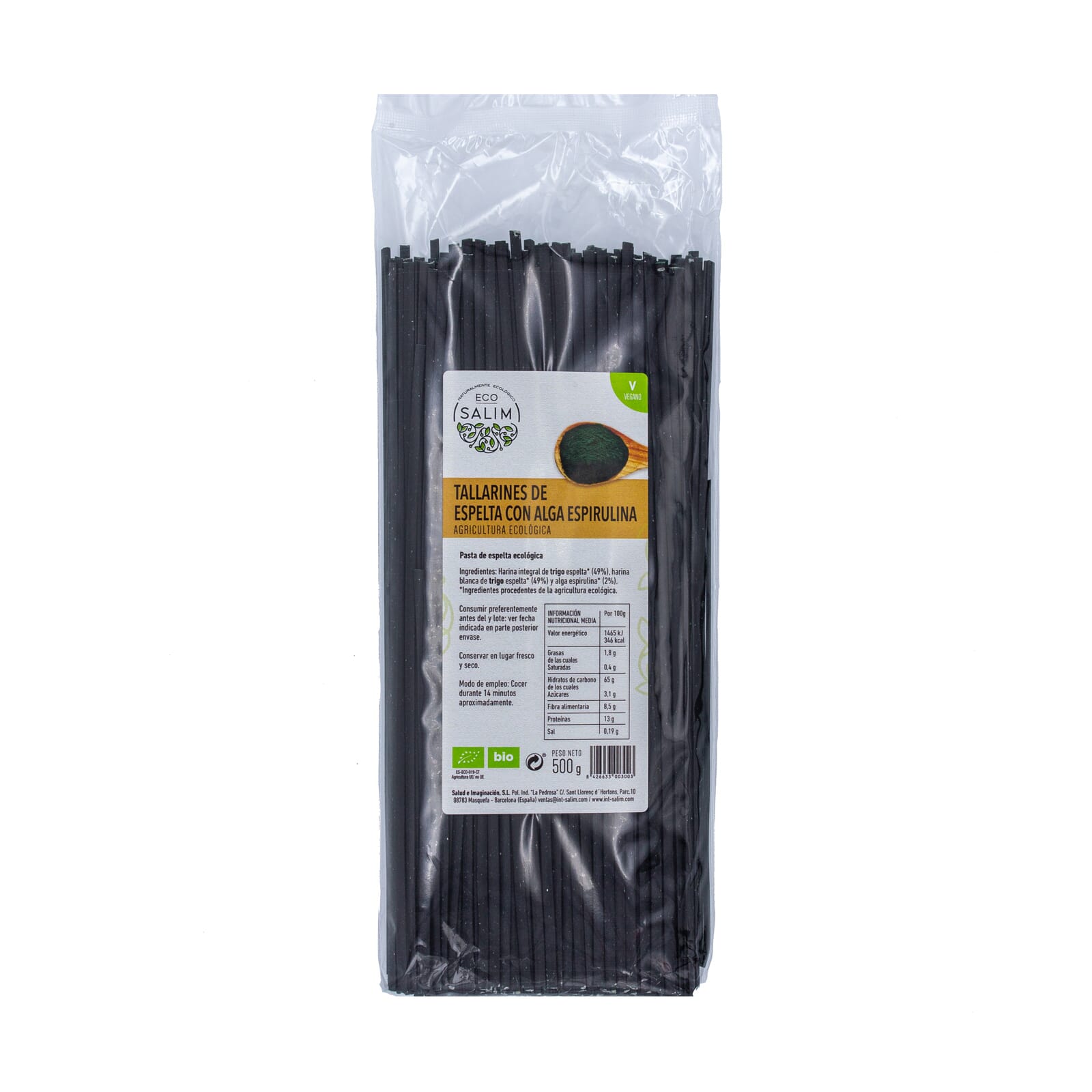 Tallarines De Espelta Con Algas Espirulina Bio 500g