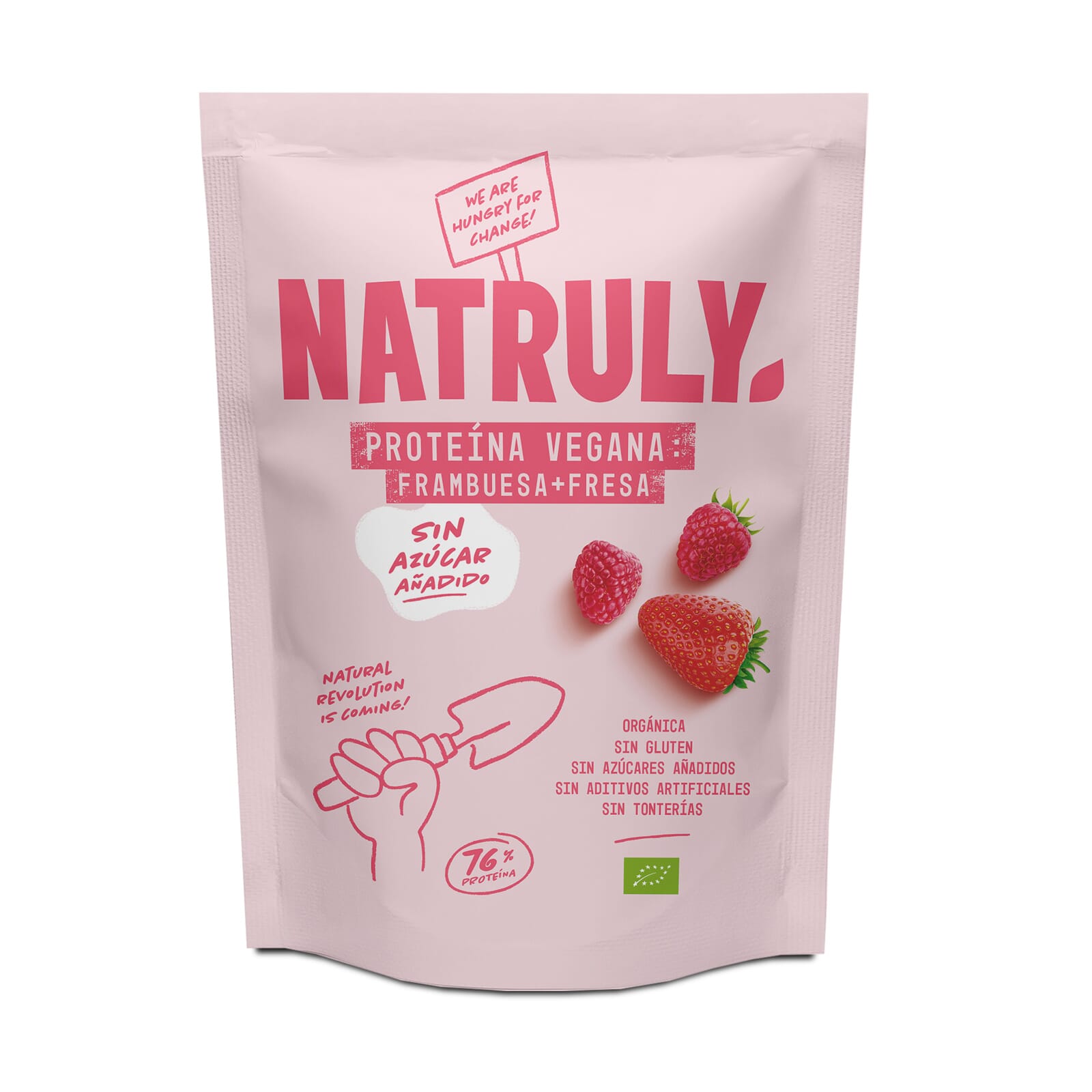 NATURAL PROTEÍNA VEGANA FRESA Y FRAMBUESA 350g