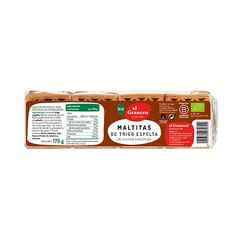 Galletas Maltitas De Espelta Bio 175g