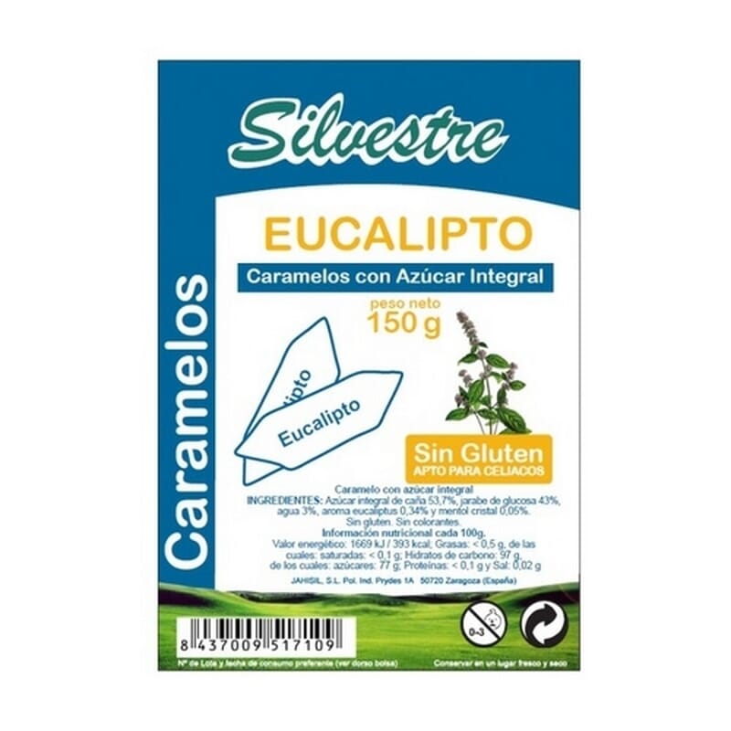 Caramelos De Eucalipto Con Azúcar Integral 150g