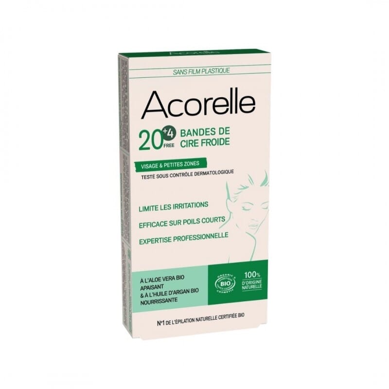 Bandes Dépilatoires Faciales Cire Froide Bio 10 Packs
