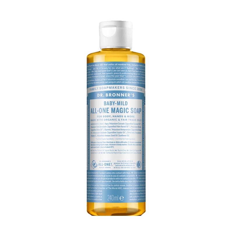 Sapone Liquido 18-In-1 Neonati Senza Profumo 240 ml di Dr Bronners