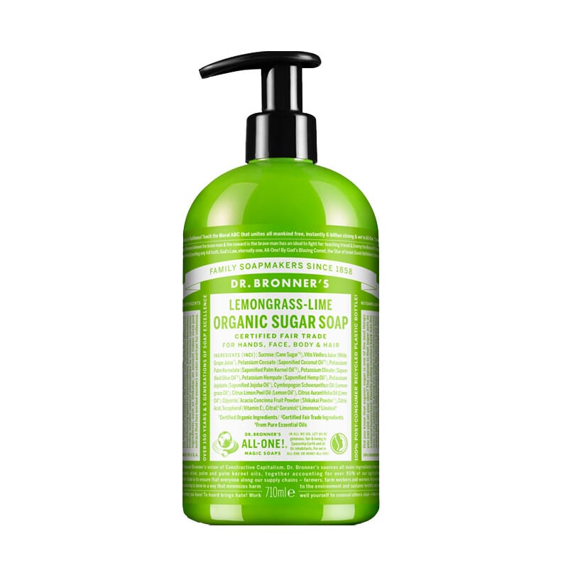 Sapone Di Zucchero Biologico Di Lemongrass-Lima 710 ml di Dr Bronners