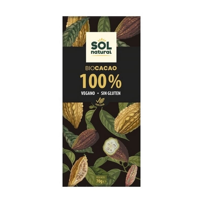 Chocolate Puro 100% Cacao Bio 70g