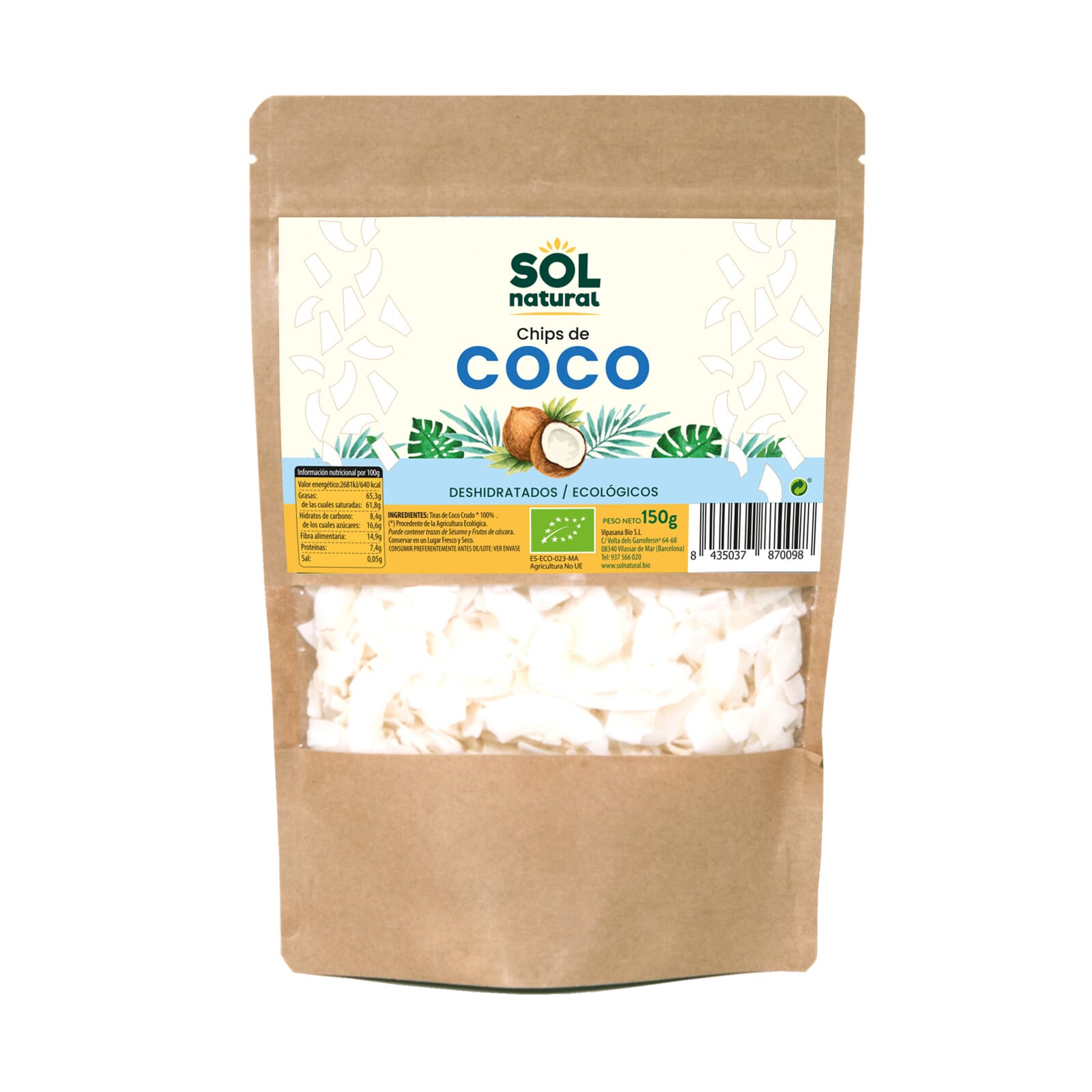 CHIPS DE COCO DESHIDRATDO BIO 150g