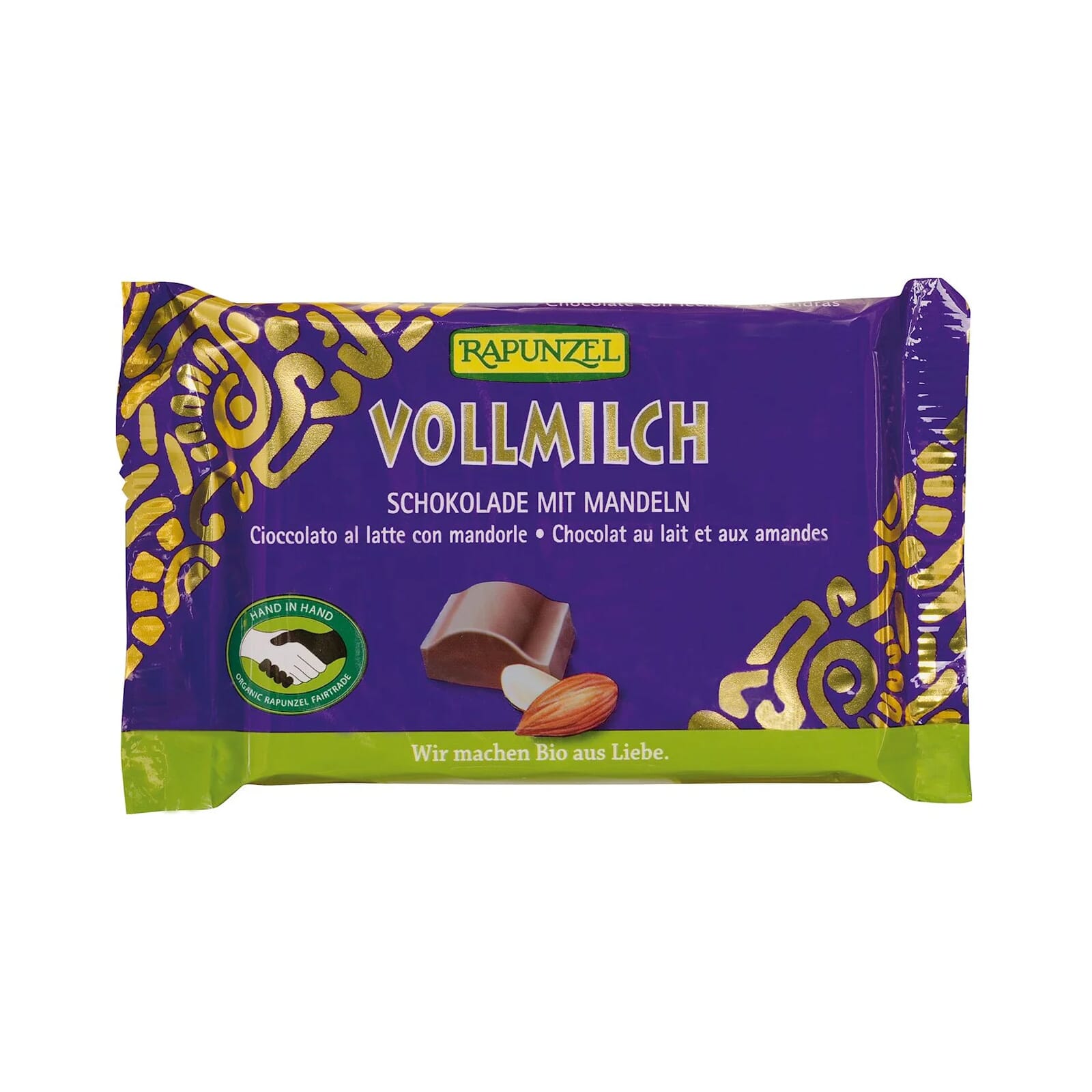 Snack Chocolade Melk Met Amandelen Bio 100g