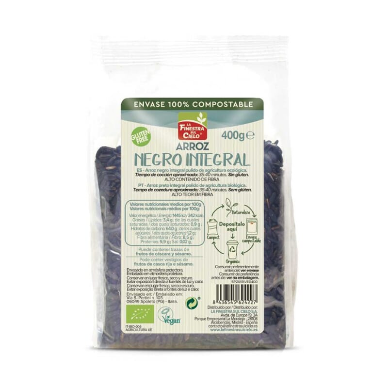 Arroz Negro Integral Sin Gluten Bio 400g