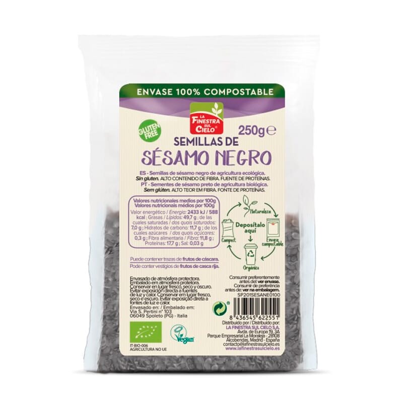 Semillas De Sésamo Negro Bio 250g