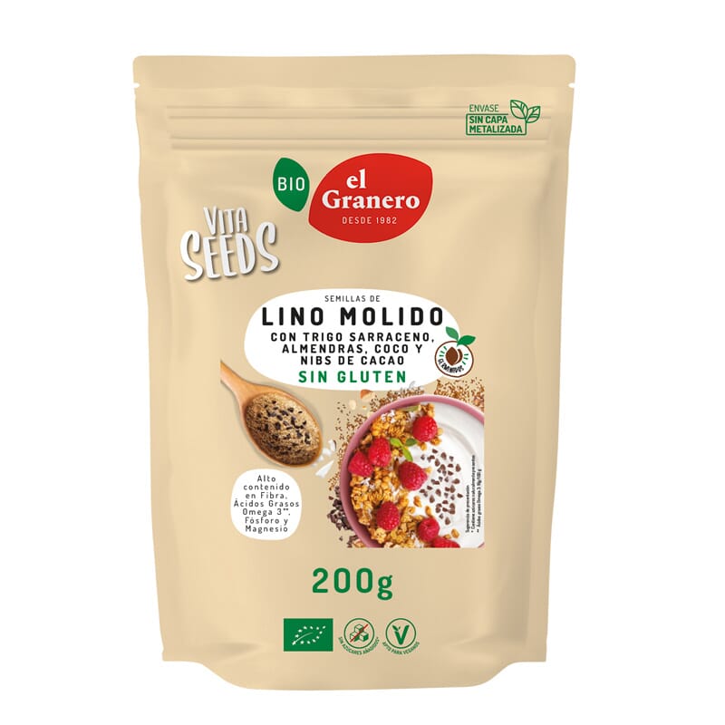 Vitaseeds Lino Molido, Trigo Sarraceno, Almendra, Coco 200g