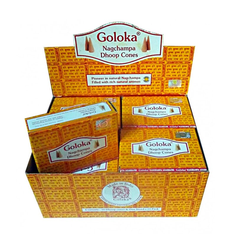Cônes Nagchampa Jaune 10 Unités de Goloka