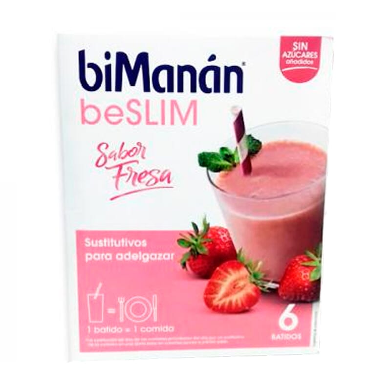 BeSlim Batido De Fresa 55g 6 Sobres de Bimanán