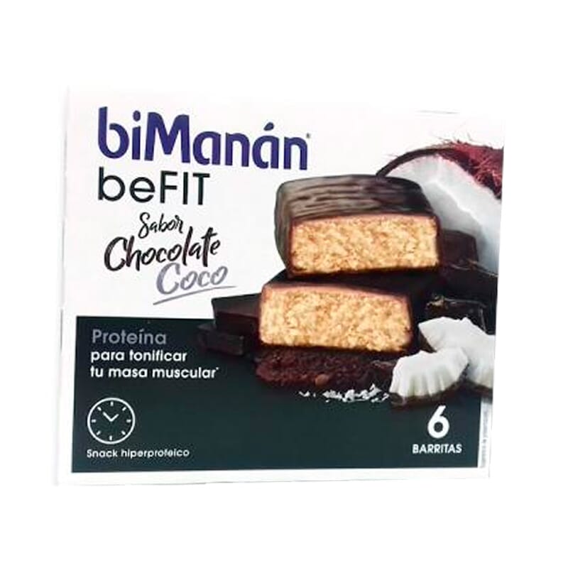 BeFit Barritas Chocolate Coco 27g 6 Barritas de Bimanán