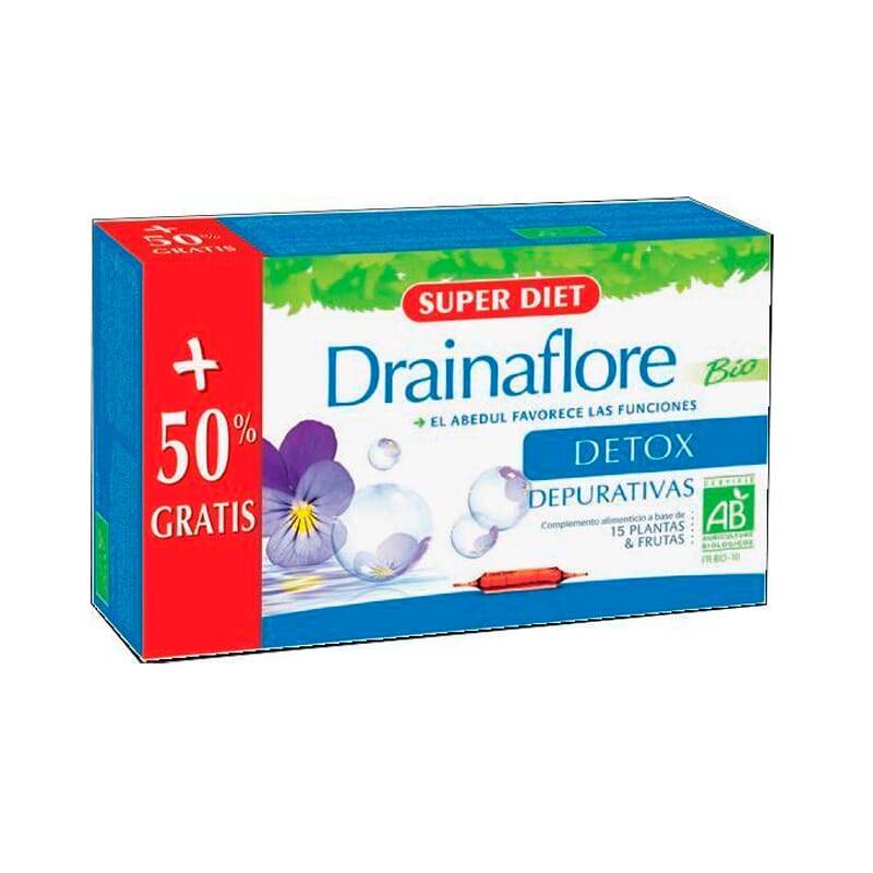 Drainaflore Detox Bio + 50% Gratis 30 Ampollas De 15 ml