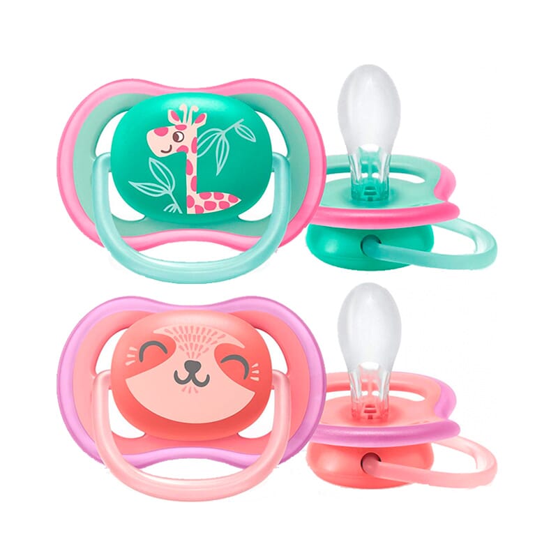 Chupetes Animales Silicona 18M+ Jirafa-Mono 2 Uds