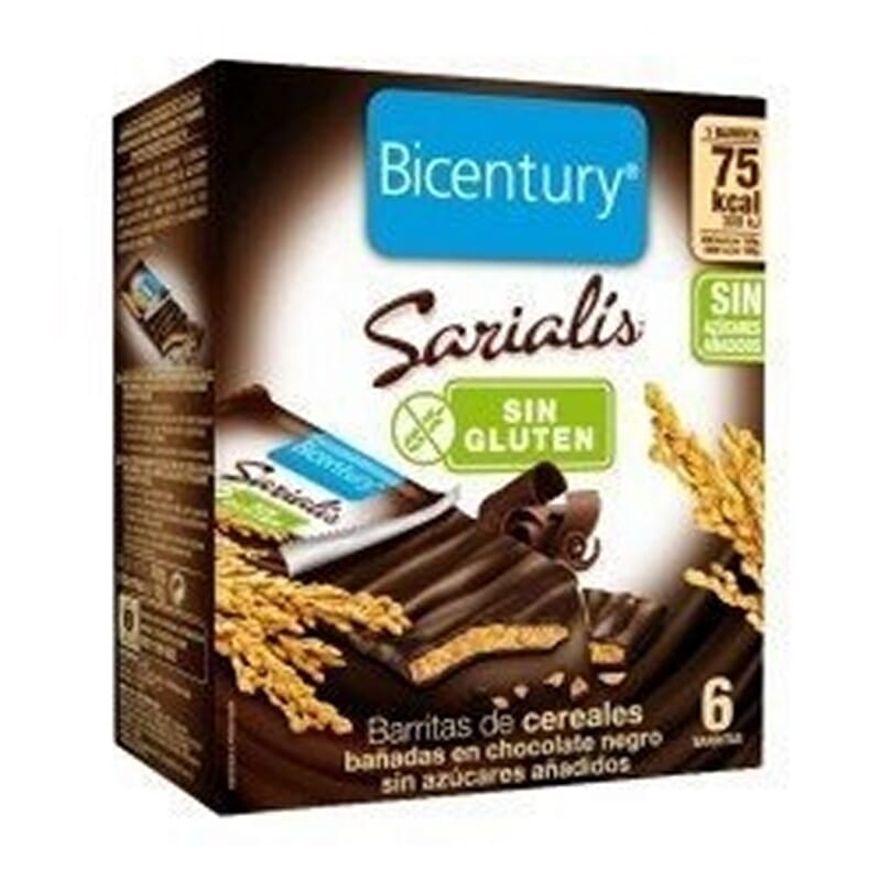 Sarialis Barres de Chocolat Noir Sans Gluten 102g