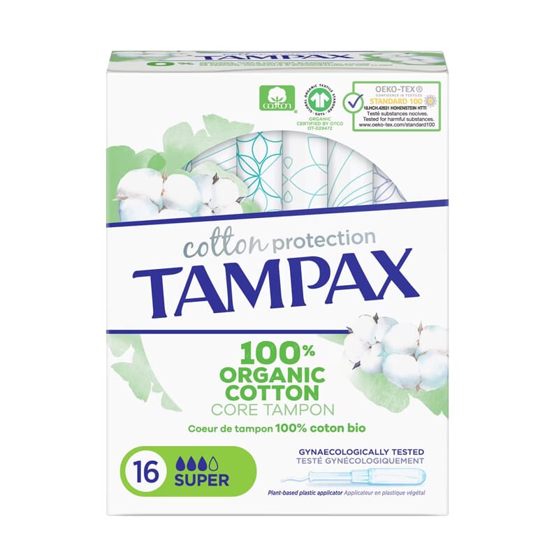 Tampax 100% Organic Cotton Super 16 Uds