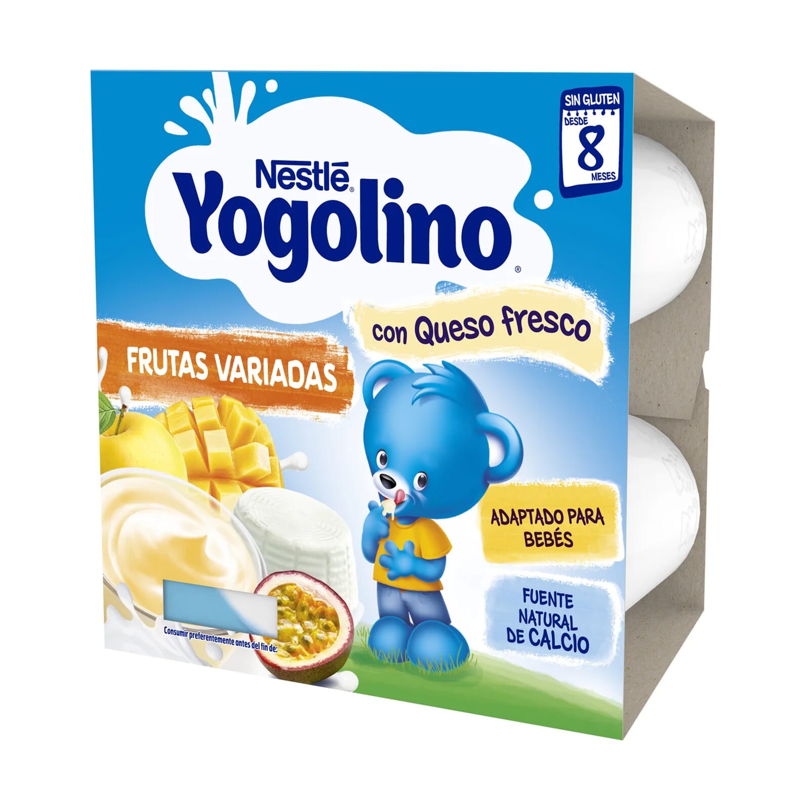 Yogolino Com Queijo Fresco Frutas Variadas 4 Unds 100g