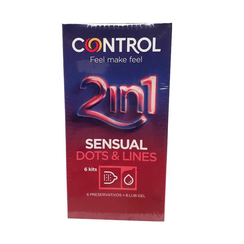 Control 2 In 1 Sensual Dots Lines 6 Uds