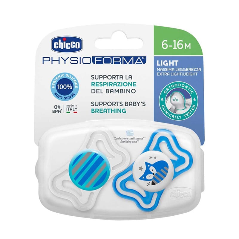Chupete Physio Forma Light Silicona 6-16M 2 Uds de Chicco