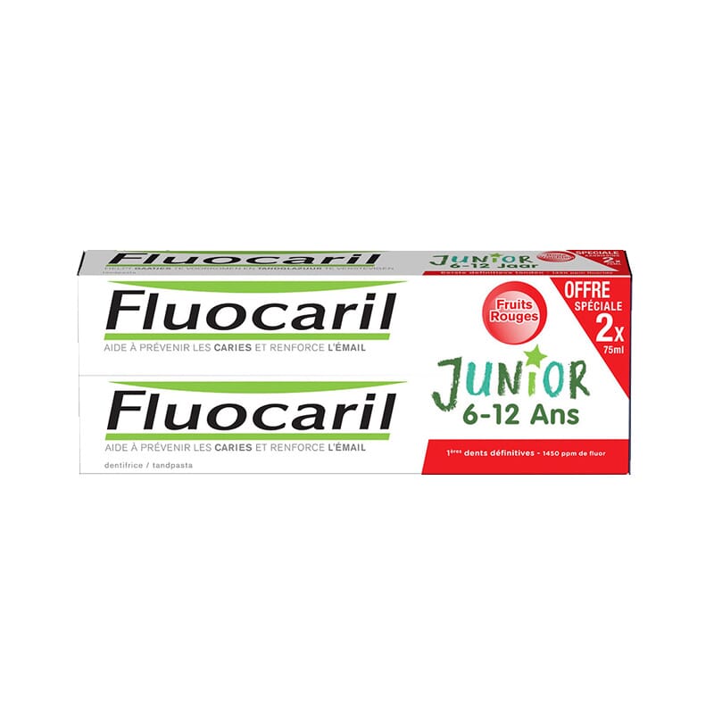 Duplo Fluocaril Dentífrico Junior 6-12 Años Frutos Rojos 75 ml 2 Uds