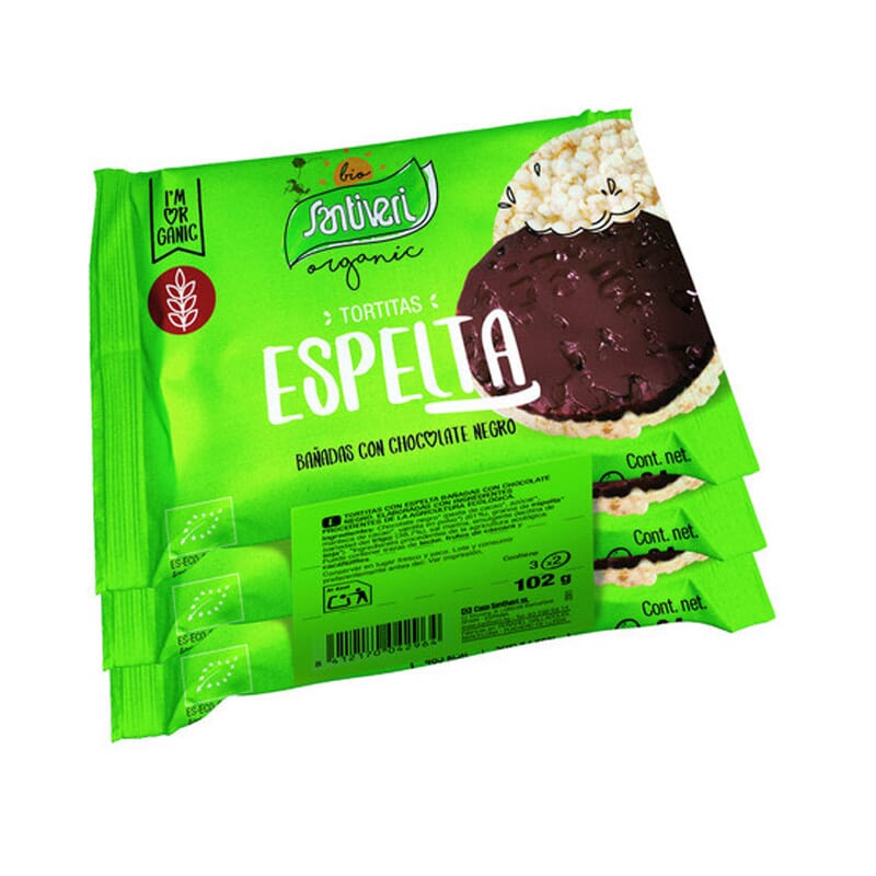 Tortitas Espelta Chocolate Negro Bio 102g