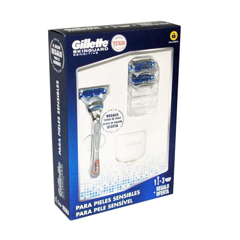 Skinguard Sensitive scheermes + 3 vervangingsbladen + cadeau