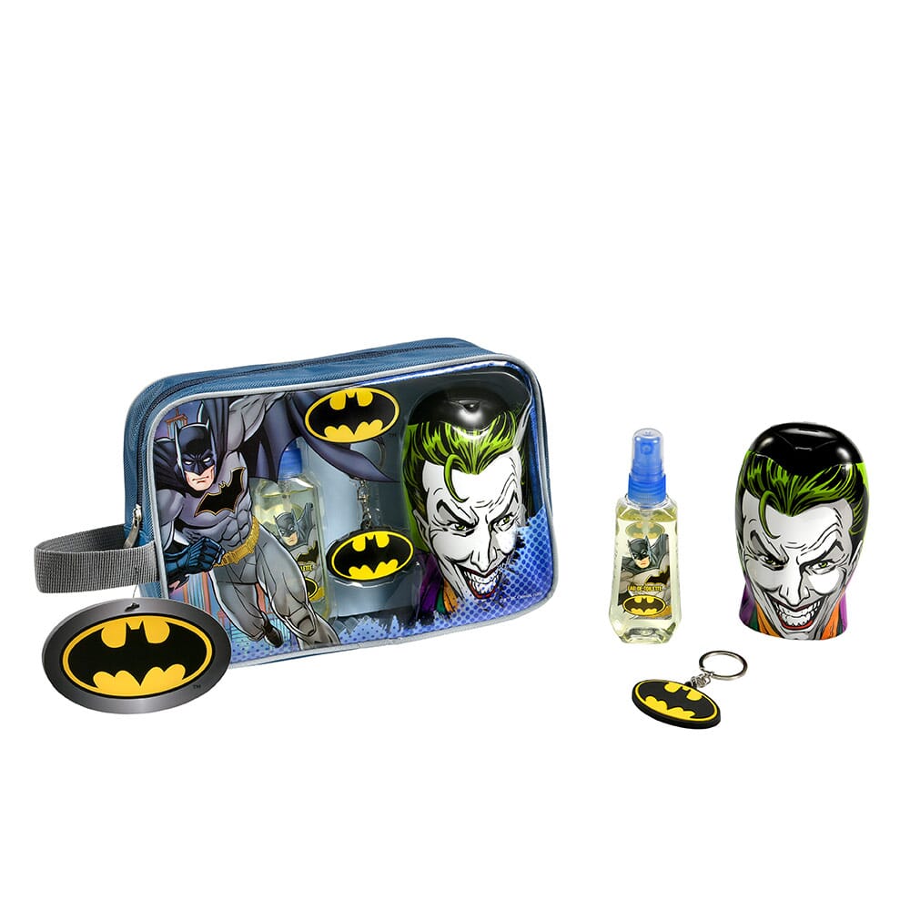 Batman Lote EDT 90 ml + Gel 2 en 1 300 ml + Porta-Chaves + Necessaire