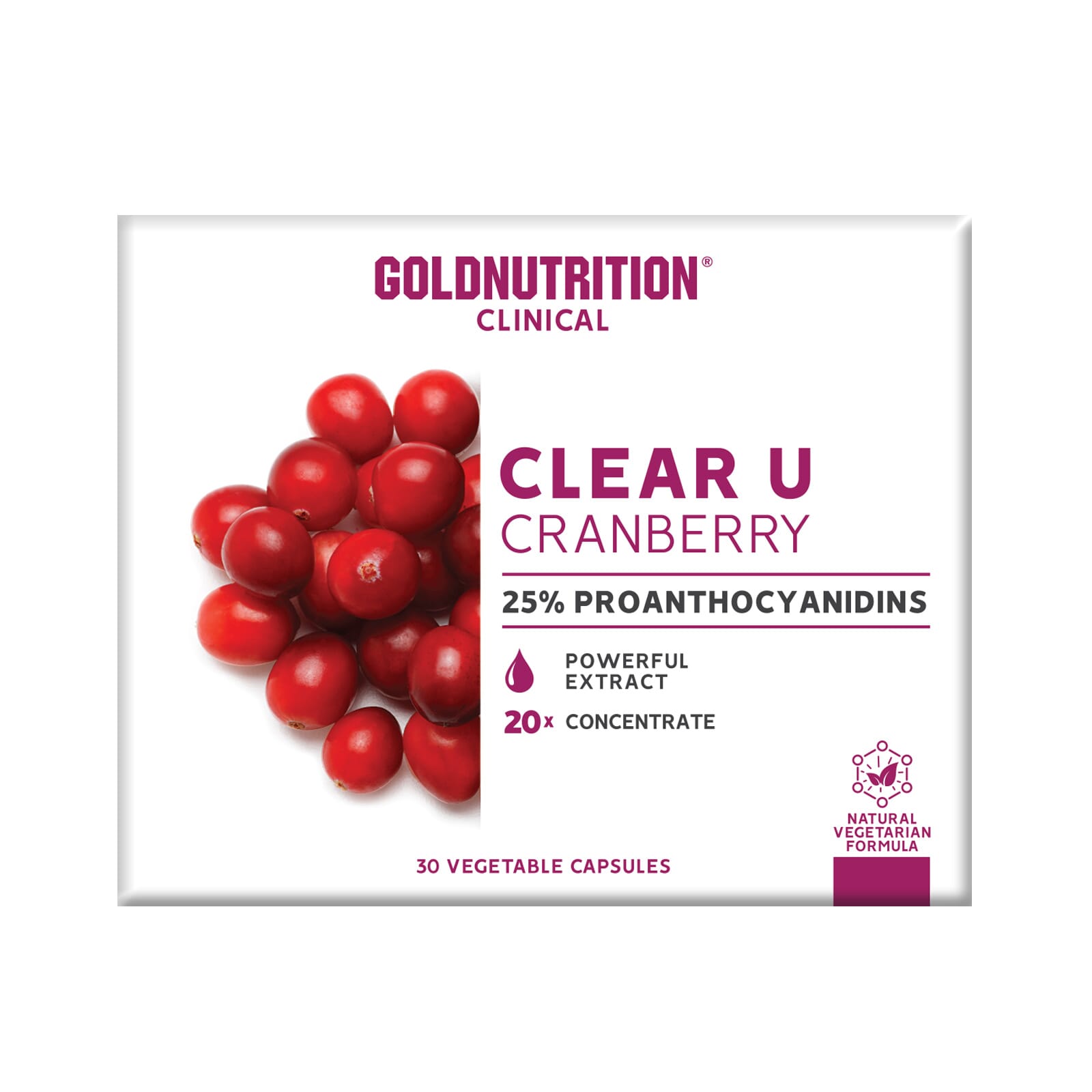 Clear U Cranberry 30 VCaps