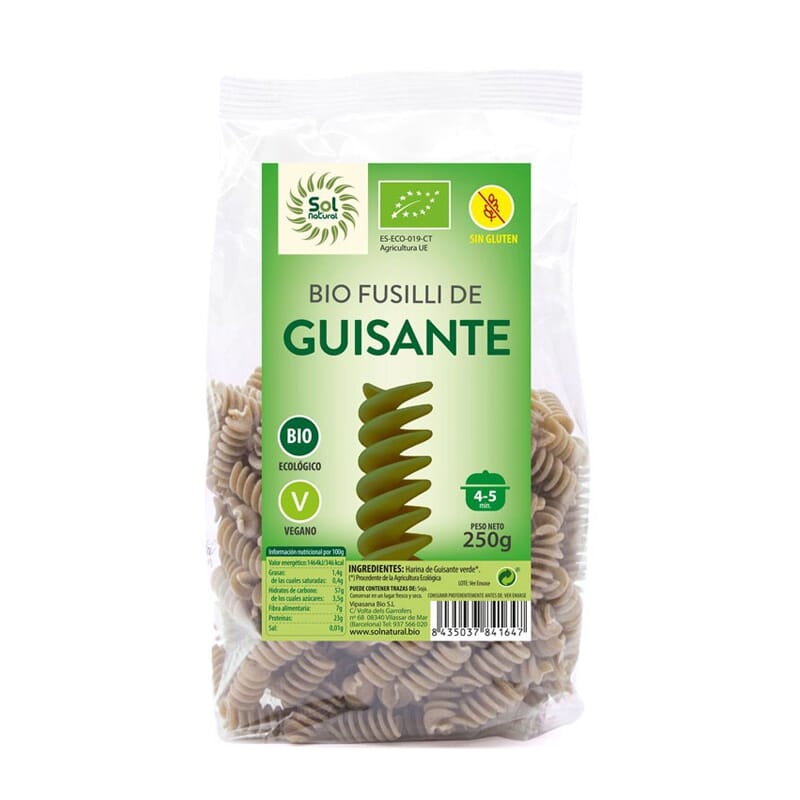 Fusilli De Guisante Sin Gluten Bio 250g