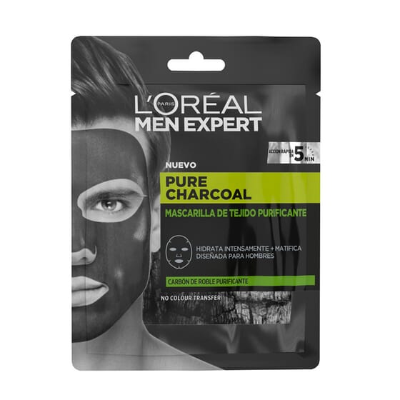 MEN EXPERT pure charcoal mascarilla tejido purificante de L'Oreal Paris