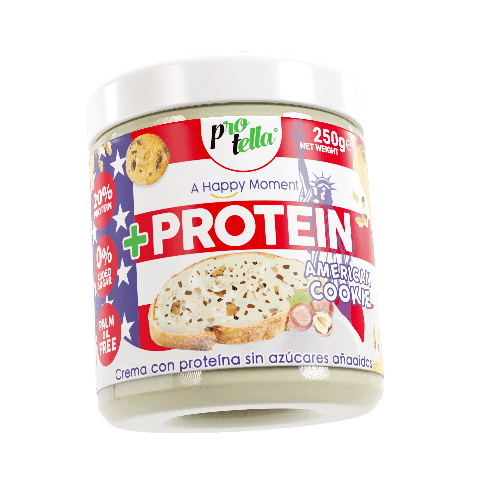 Crema Proteica Avellanas Con Galleta American Cookie 250g