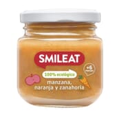 Boião Biológico Maçã Laranja E Cenoura 6M+ 130g - Smileat