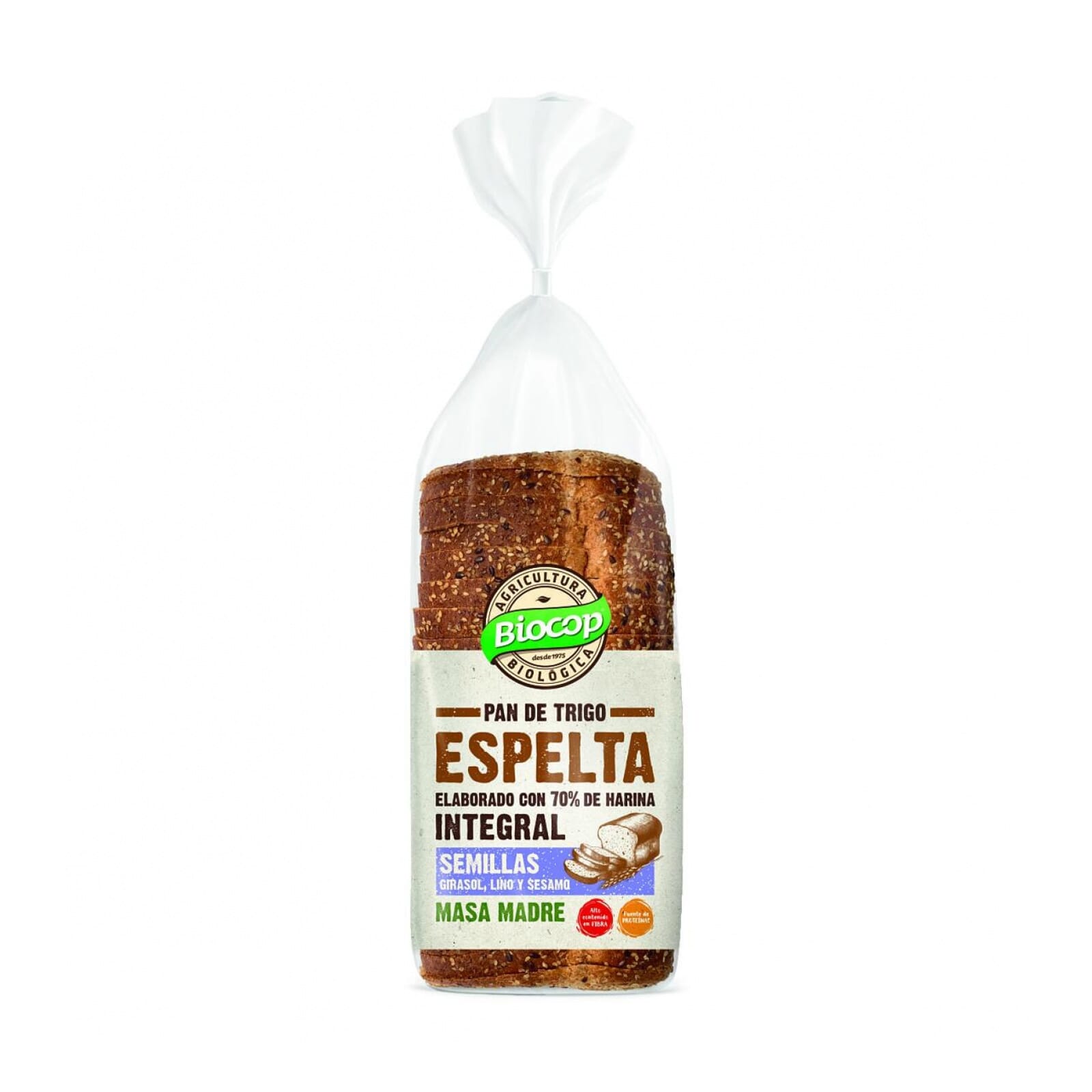 Pan De Trigo Espelta Integral Semillas Girasol Lino Y Sésamo Bio 400g