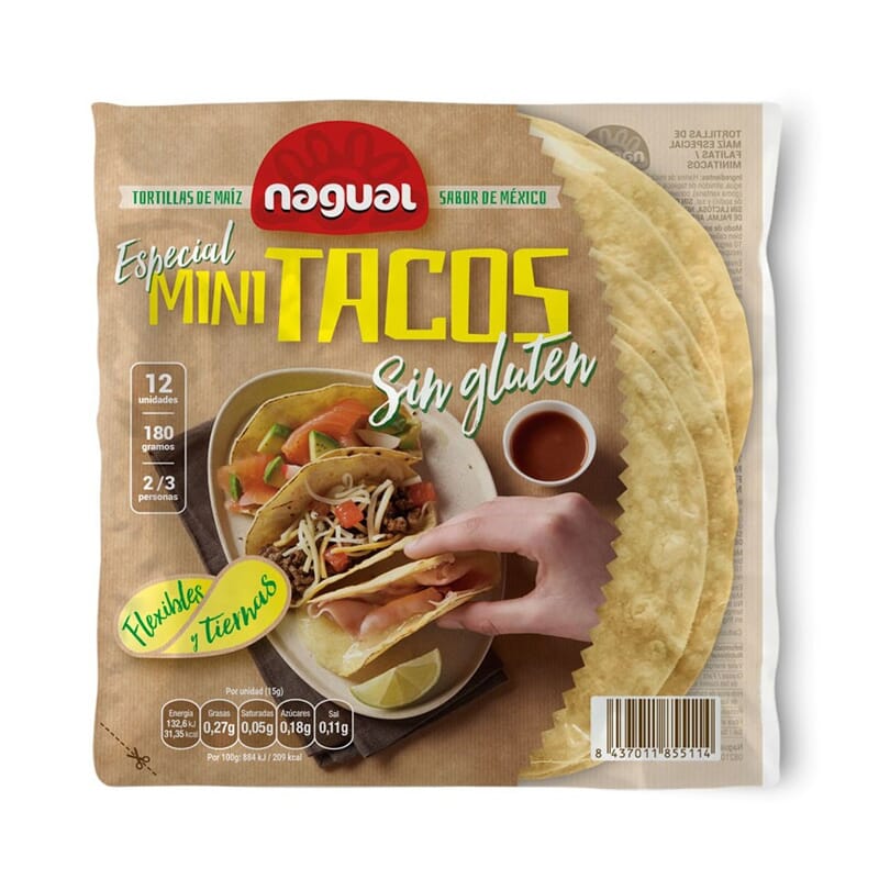 Especial Mini Tacos Tortillas De Maíz Sin Gluten 180g